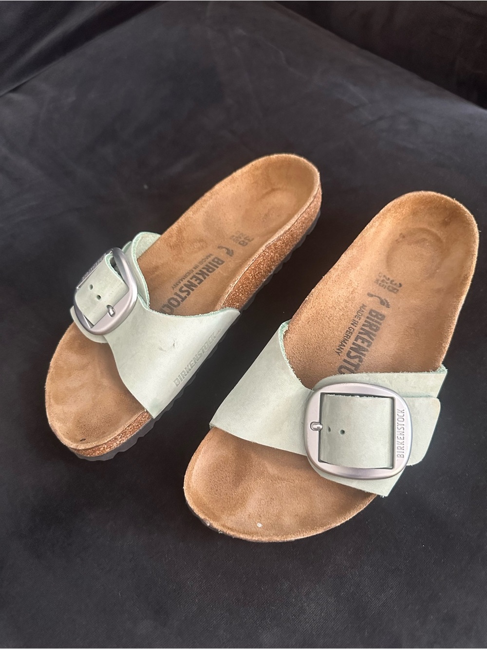 Birkenstock Madrid Big Buckle Mint Green & Silver Buckle